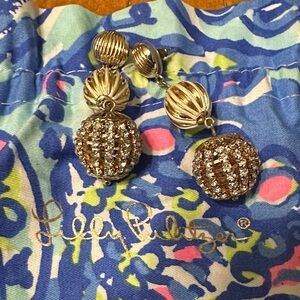 Lilly Pulitzer Gold and Silver Rhinestone Earrings